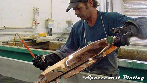 Expert plating by one of our craftsmen at Spacecoast Metal Plating