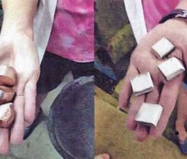Copper and nickel pellets used in electroplating tanks.