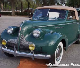 Custom metal restoration and chrome plating of bumpers, grille, foglight mounts, headlight rings, badge and hood trim, body trim, wheel rings, hubcaps, running board trim, mirrors and accessories on a 1993 Buick Special Convertible.