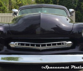1949 Mercury with a custom fabricated grille and bumper polished and chrome plated by the experts at Spacecoast Plating of Melbourne FL.