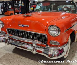 1955 Chevrolet Bel Air convertible trim, bumpers and accessories restored and chrome plated by spacecoast-plating.com