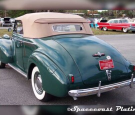 Custom metal restoration and chrome plating of bumpers, badge and trumk trim, body trim, wheel rings, hubcaps, running board trim, mirrors and accessories on a 1993 Buick Special Convertible.