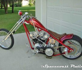 This chopper displays the attention to detail and craftsmanship that is a hallmark of metal restoration and plating at Spaceoast Plating in Melbourne FL