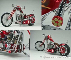 Miss Behavin&rsquo; motorcycle, a custom chopper built by Billy Lane, features specialized finishes and plating by Spacecoast Plating.