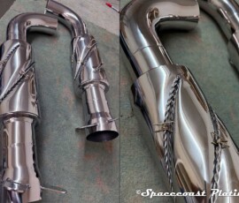 Intricately styles and plated brabed wire exhaust pipes - spacecoast-plating.com