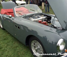 1949 Cisitalia 202 SC Cabriolet Farina convertible sports car, bumpers, grill, headlight rings, mirrors, and other trim metal restoration and chrome plating by Spacecoast-Plating.com