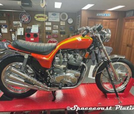 Spacecoast Plating restored and chrome plated much of the trim, running gear, and engine components for the fulle restoration of this the Triumph X-75 Hurricane motorcycle.