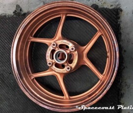 Partially Restored and Plated Motorcycle Rim