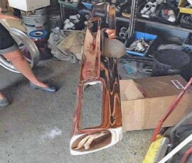 Automotive bumper after copper plating.