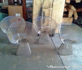 Metal seating plated at Spacecoast Plating.