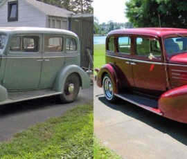 Restored and plated body trim, bumpers, headlight rings, wheels, etc. at Spacecoast Plating. (before & after)