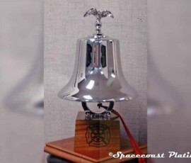 Historic fire engine company bell restored and chrome plated.