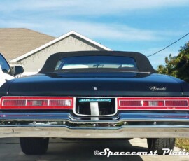 Late 1970s black Chevrolet convertible rear bumper restored and chrome plated at spacecoast-plating.com